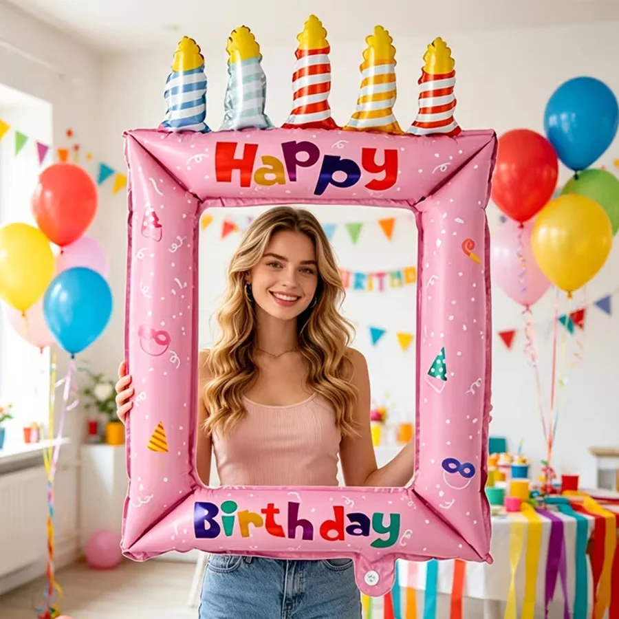 Confetti Balloon Set - 1/2pcs Blue Pink Birthday Photo Frame