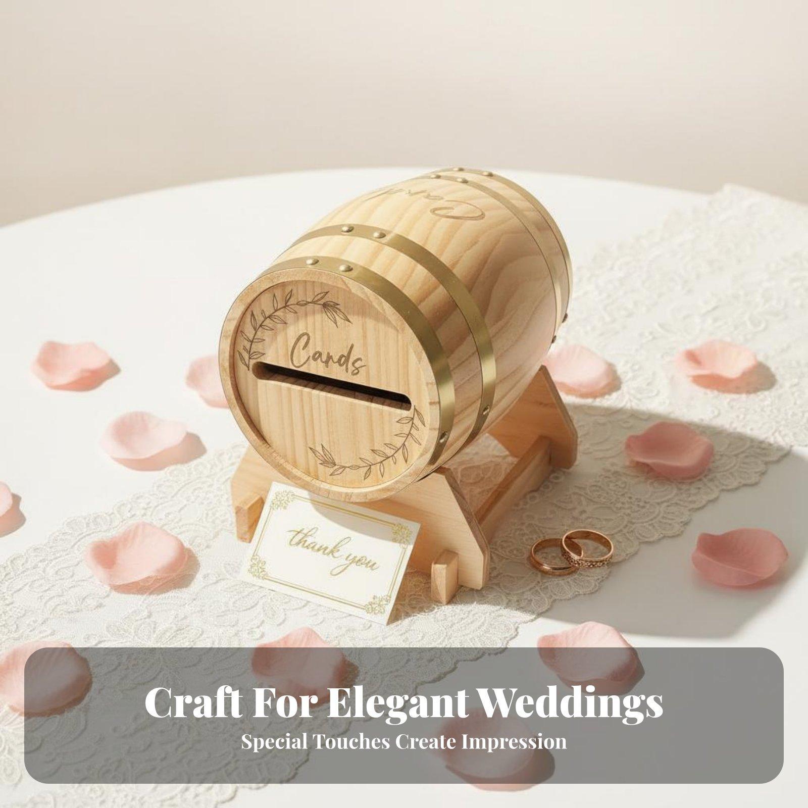 Wedding Card Box - Rustic Solid Wood Card Box Barrel