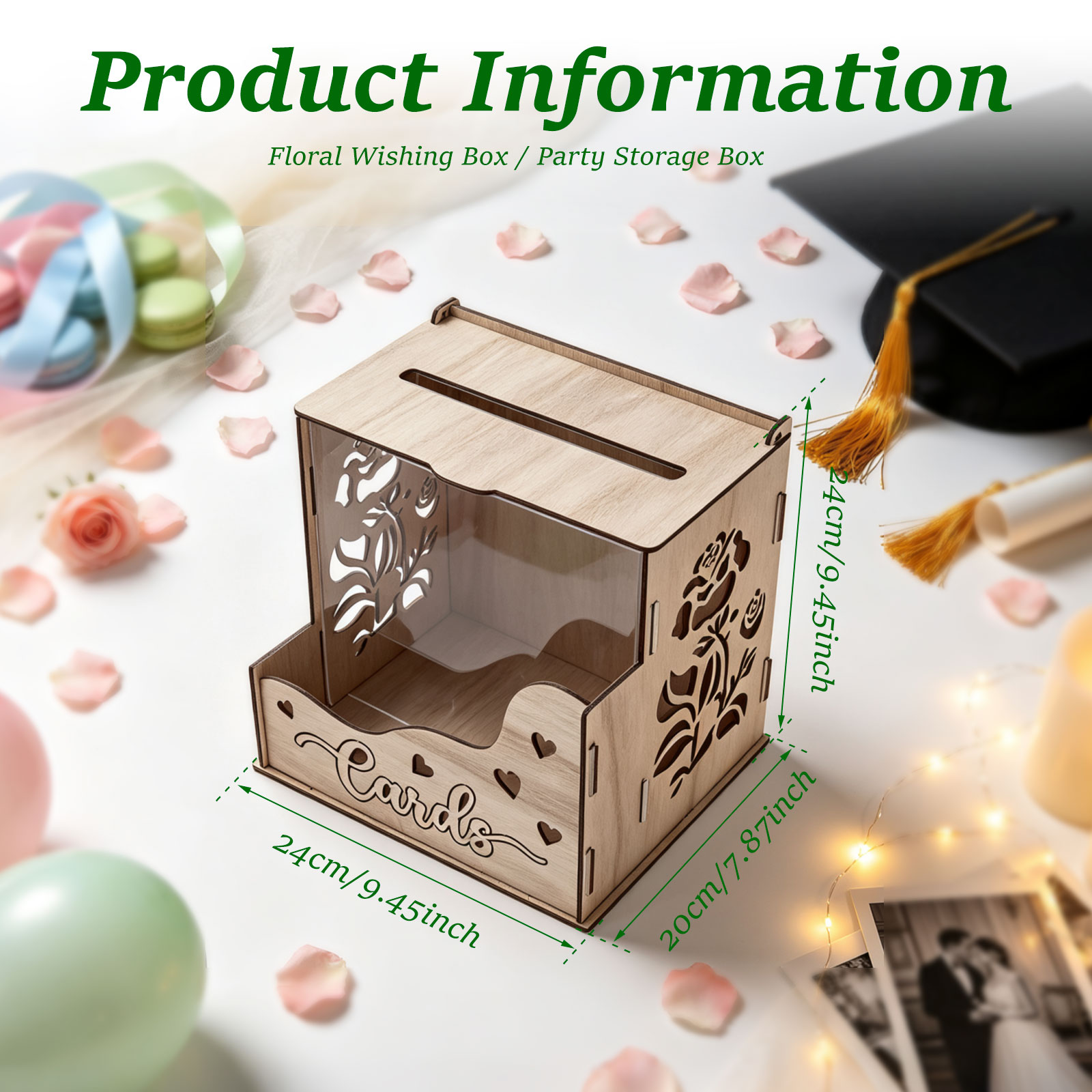 Wooden Party Card Box with Acr - đánh giá và giá Wedding Card Box