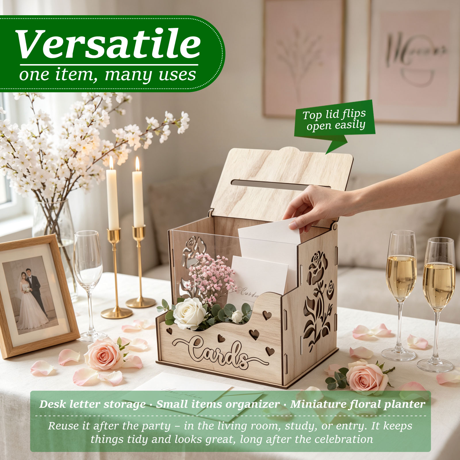 Wooden Party Card Box with Acr - đánh giá và giá Wedding Card Box