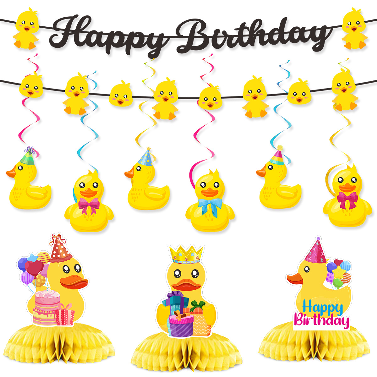 Cute Swim Duck Theme Happy Bir - đánh giá và giá Confetti Balloon Set