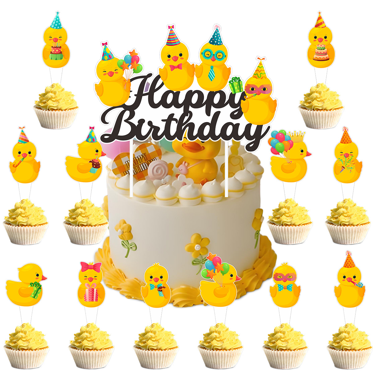 Cute Swim Duck Theme Happy Bir - đánh giá và giá Confetti Balloon Set
