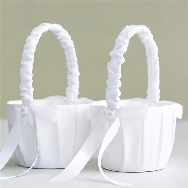 Wedding White Satin Bow Flower - đánh giá và giá Wedding Hampers