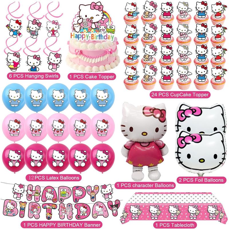 Hello Kitty Party Decorations: - đánh giá và giá Confetti Balloon Set
