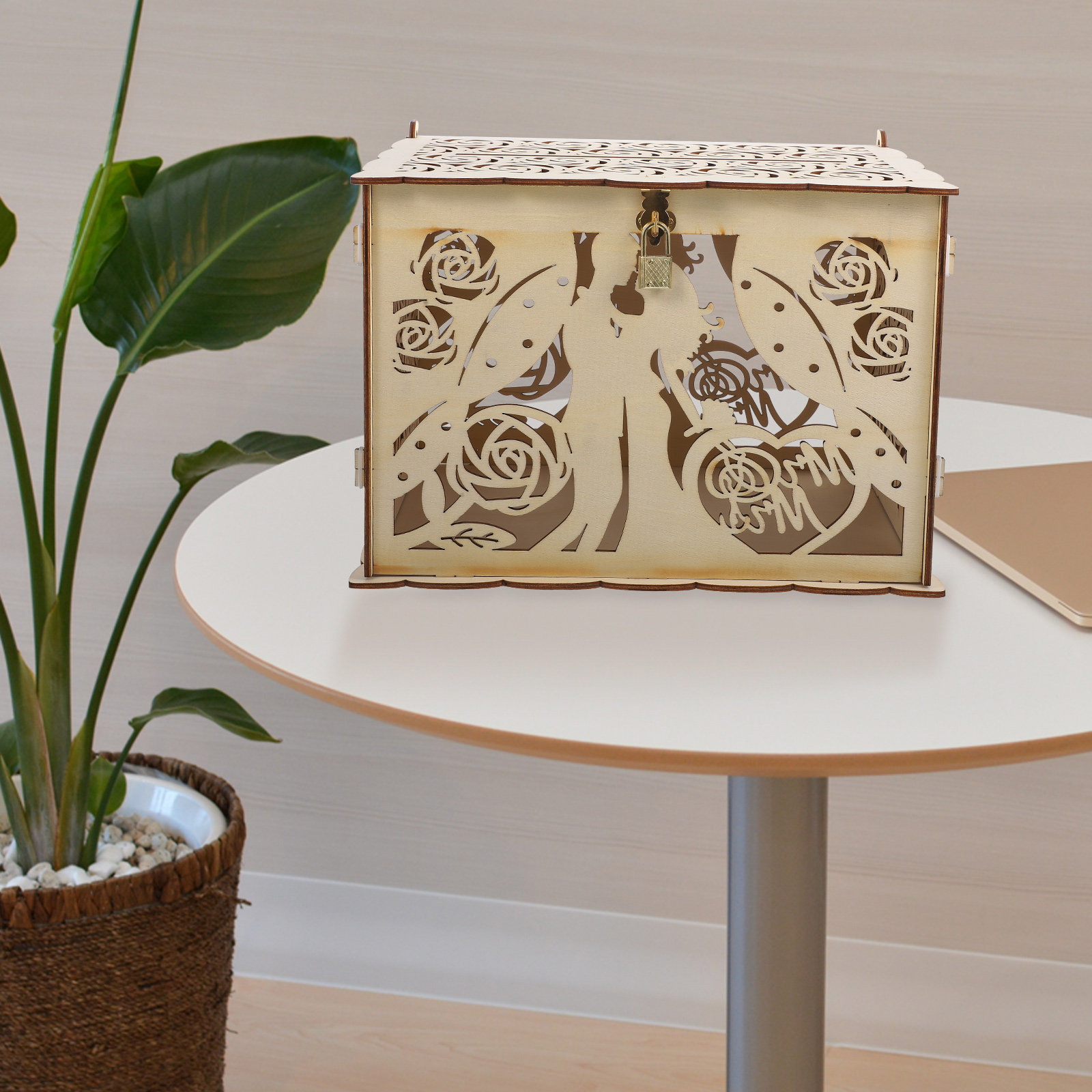 Hollowed Out Rustic Wooden Wed - đánh giá và giá Wedding Card Box