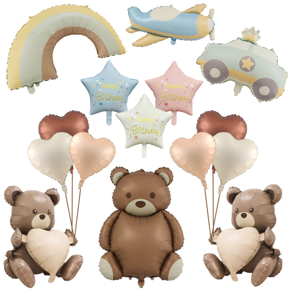 Big Matte Brown Bear Foil Ball - đánh giá và giá Confetti Balloon Set