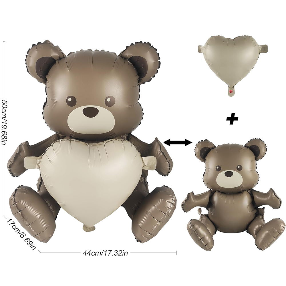 Big Matte Brown Bear Foil Ball - đánh giá và giá Confetti Balloon Set