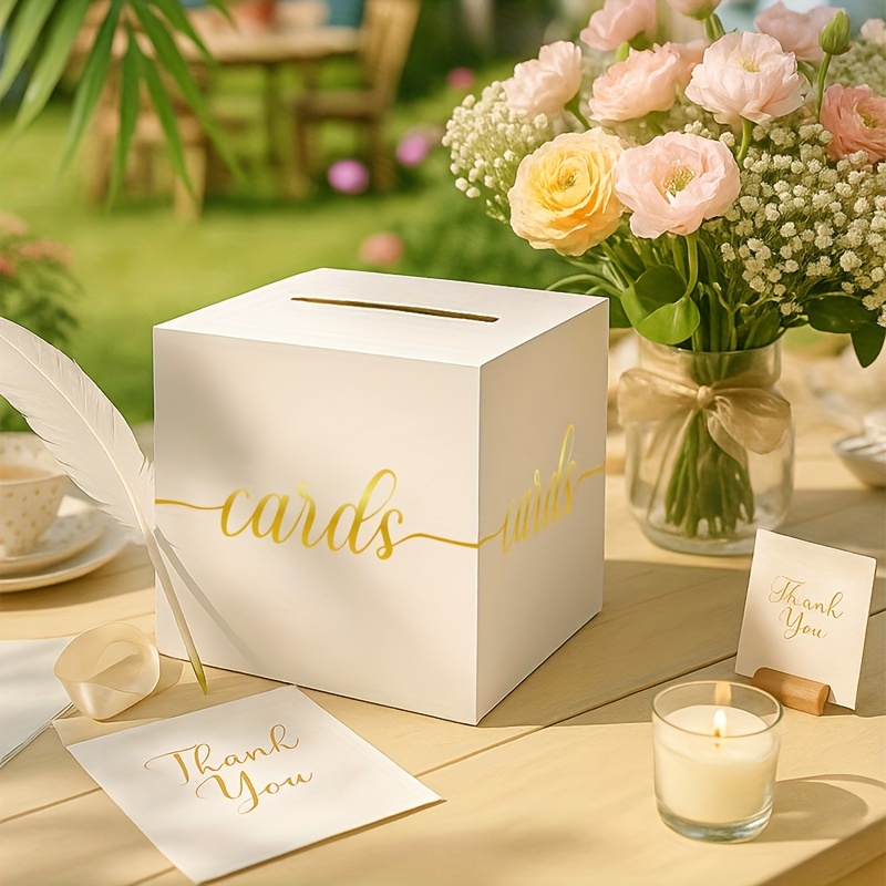 4pcs White Wedding Card with G - đánh giá và giá Wedding Card Box