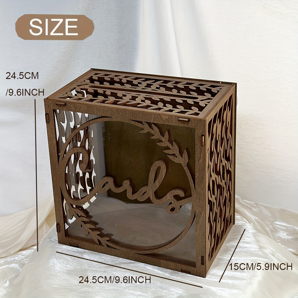 1pc Brown Wooden Wedding Card  - đánh giá và giá Wedding Card Box